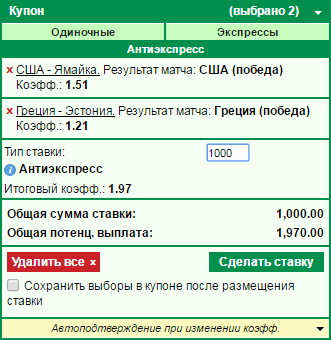 Что такое антиэкспресс в ставках на спорт?