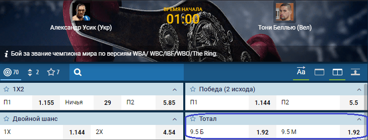 Виды ставок на бокс