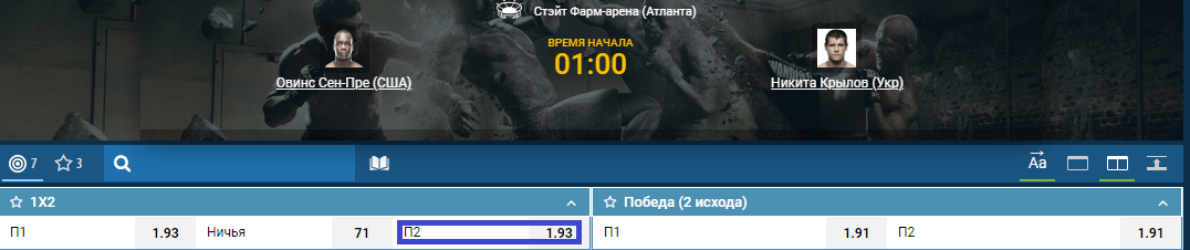 Прогноз на бой Никита Крылов – Овинс Сен-Пре
