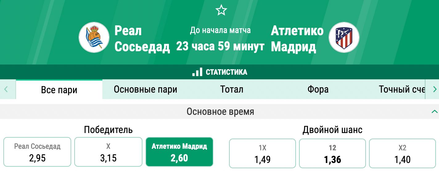 Реал Сосьедад - Атлетико. Добьются ли баски первой домашней победы в сезоне?